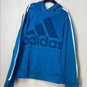 Adidas Kids Boys Royal Blue‎ Hoodie Sweatshirt with White Stripes Size Medium
